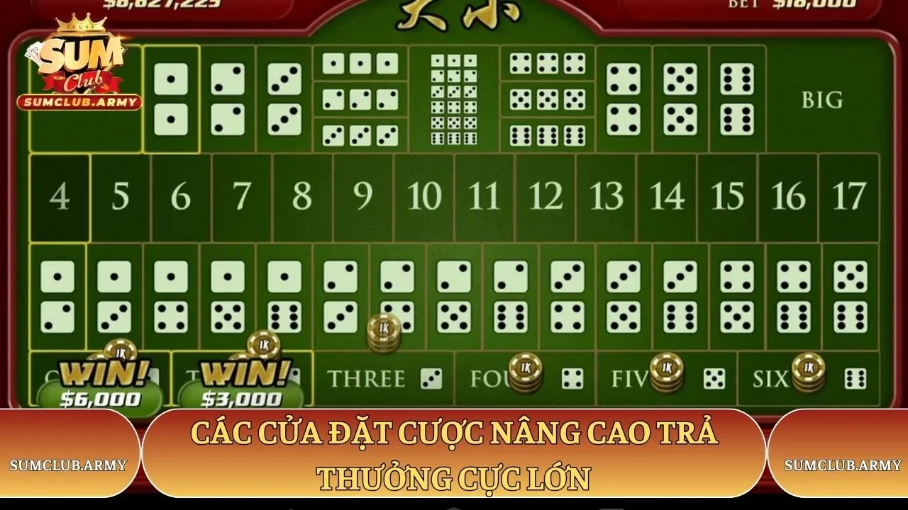 Các cửa đặt cược Sumclub nâng cao trả thưởng cực lớn